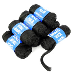 Youngther DIY yarn lightweight natural black for jumbo braids and twists.