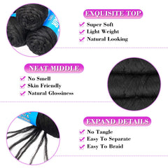 Youngther pack includes a crochet hook for quick DIY braids.