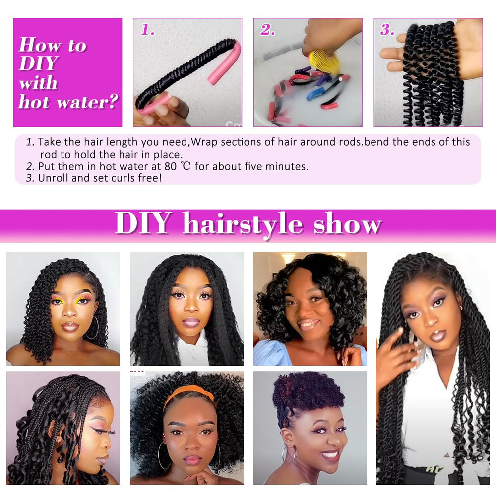 Youngther yarn shown in Senegalese twists with natural look.
