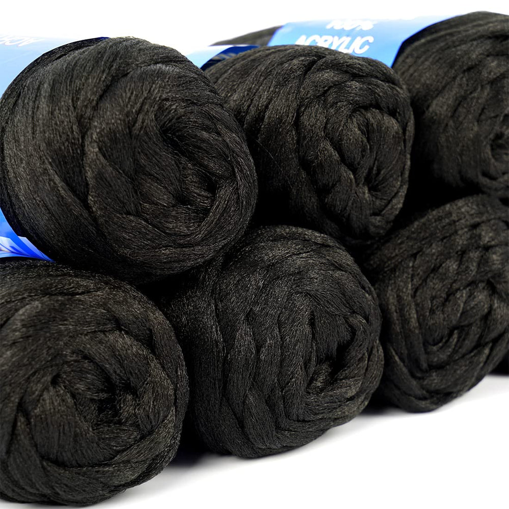 Youngther natural black wool yarn yields soft, airy braids without stiffness.