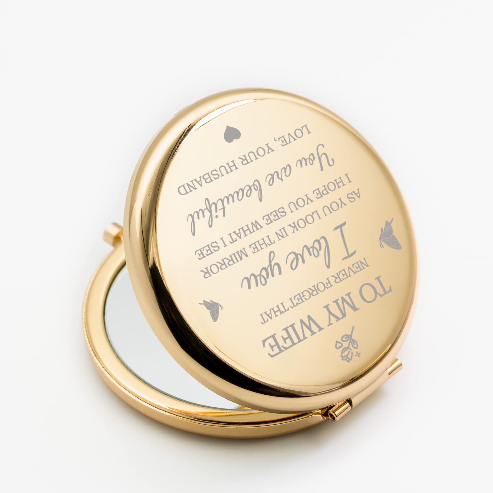 Yountown premium gift gold compact mirror perfect for wife anniversaries and holidays