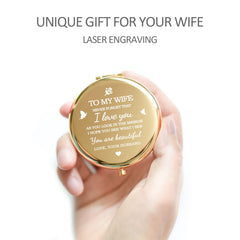 Yountown purse-ready gold compact mirror suitable for quick touch-ups anywhere