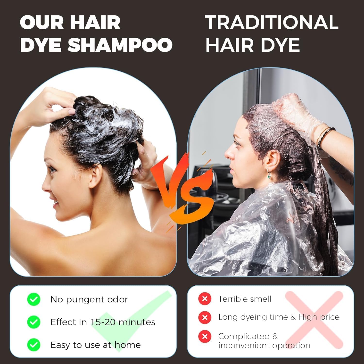 Aplicación YOURTONE de champú tinte sobre cabello seco para color y nutrición.