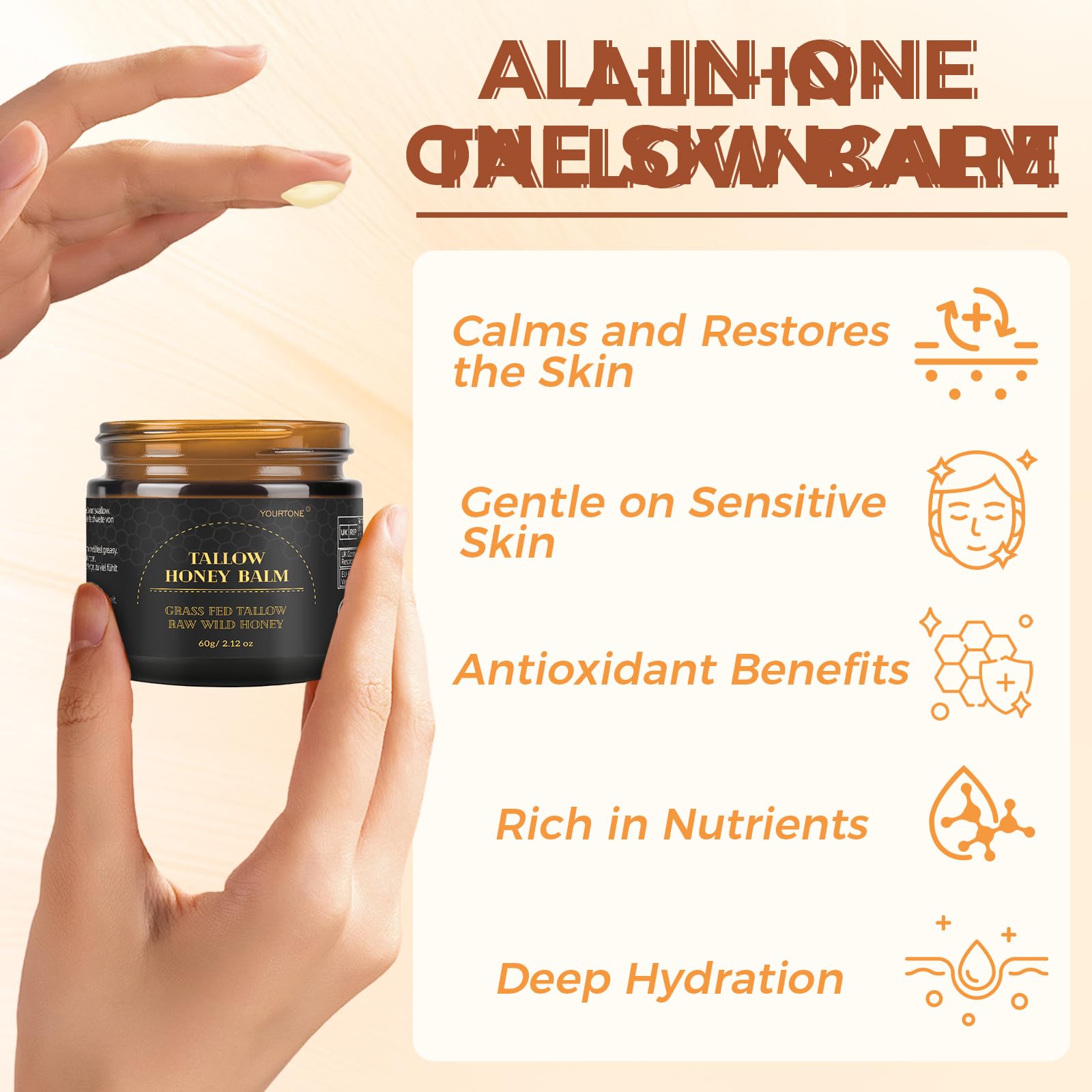 YOURTONE cuidado manos y rostro: bálsamo rico y calmante.