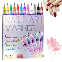 YOUSHEME 12 color nail art pens set with vibrant pigments for detailed designs