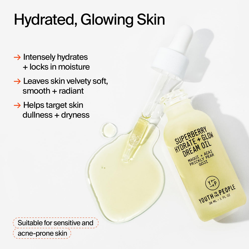 Youth To The People Superberry Hydrate Glow Face Oil berry ingredients close-up