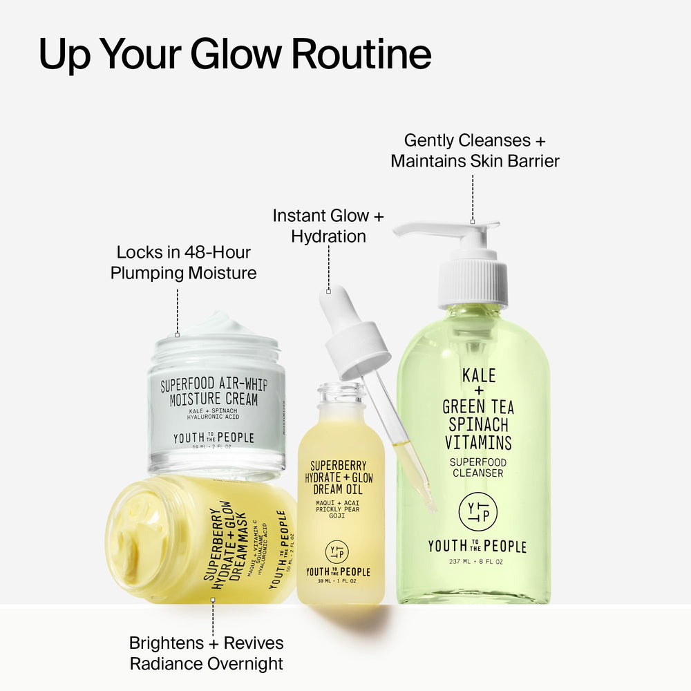 Radiant skin after using Youth To The People Superberry Hydrate Glow Face Oil