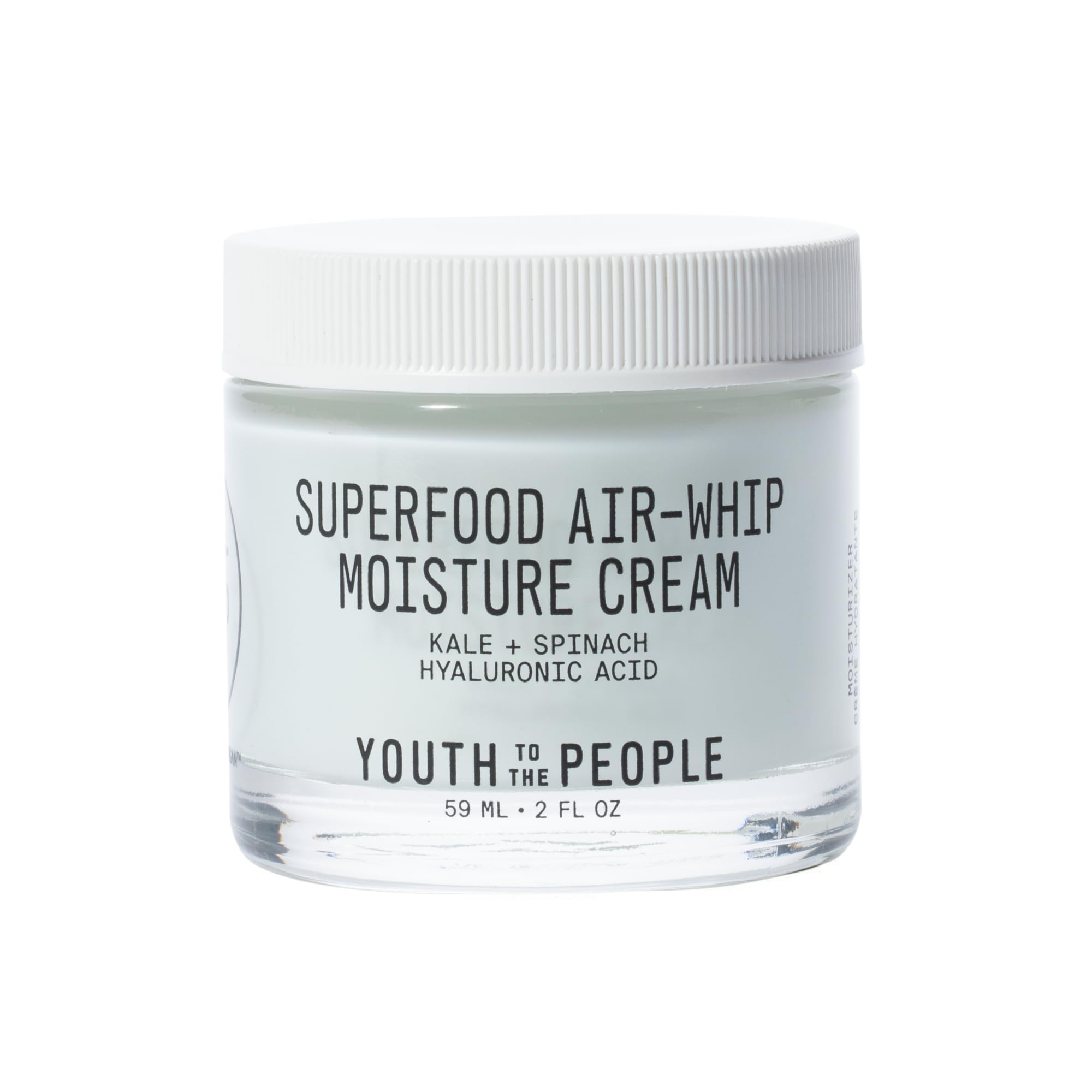 Youth To The People superfood air-whip cream kale close-up jar showing texture and hydration