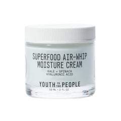 Youth To The People superfood air-whip cream kale close-up jar showing texture and hydration