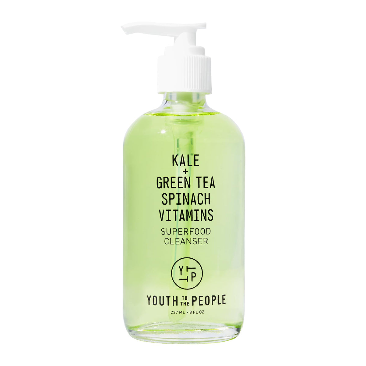 Youth To The People cleanser bottle highlighting kale and green tea for a gentle daily cleanse