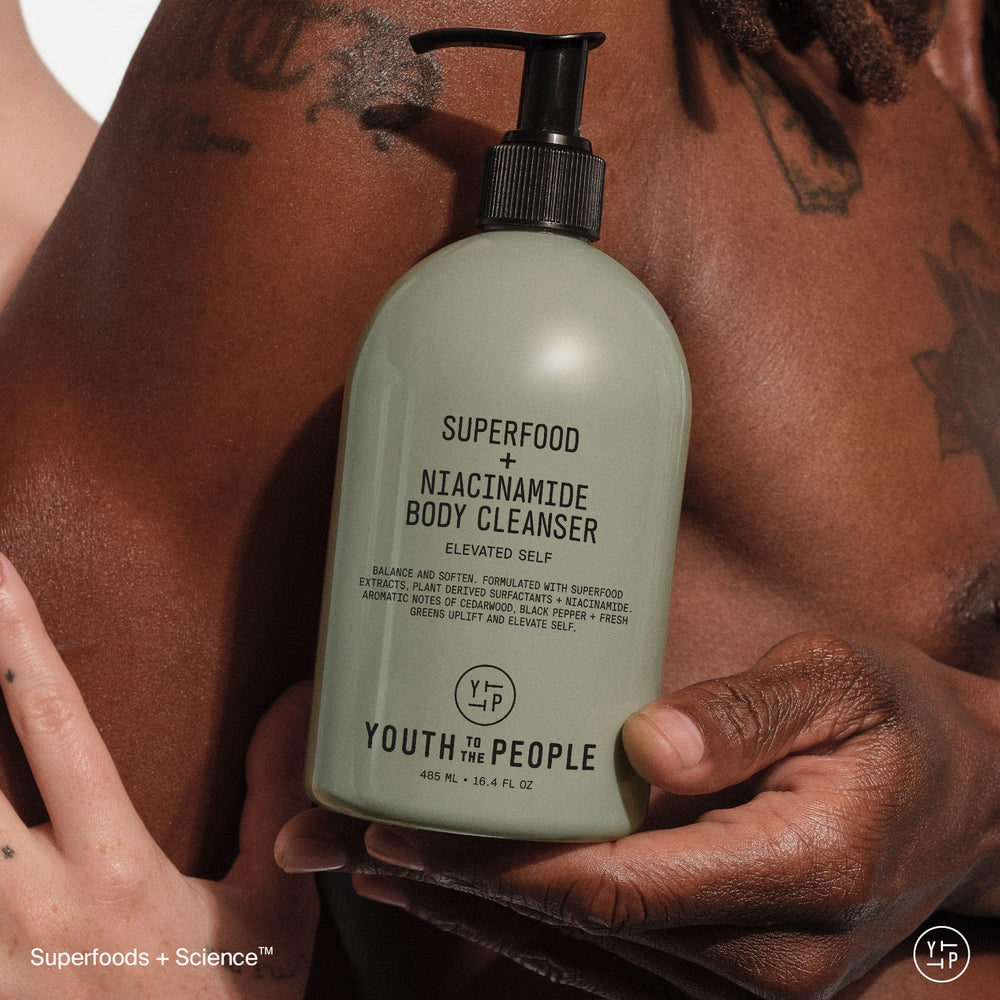 Youth To The People bottle with Elevated Self scent highlights refreshing aroma.