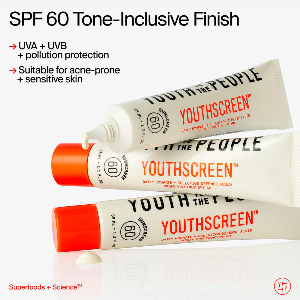 Supports skin barrier health with Kale and Green Tea Extracts in Youthscreen.