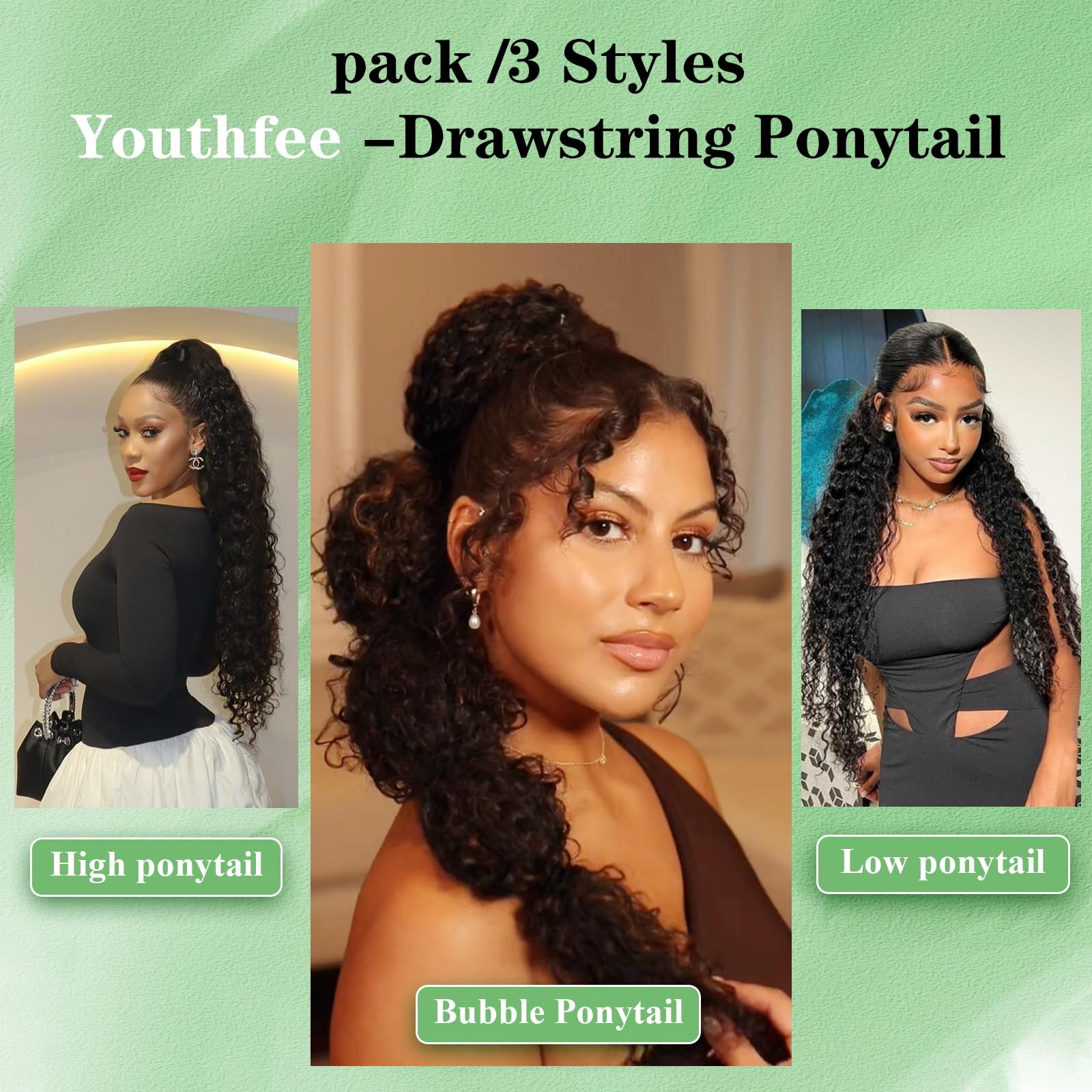 Youthfee afro kinky curly texture offers versatile styling options.