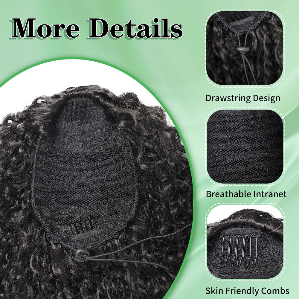 Youthfee clip ponytail application enables quick styling changes.