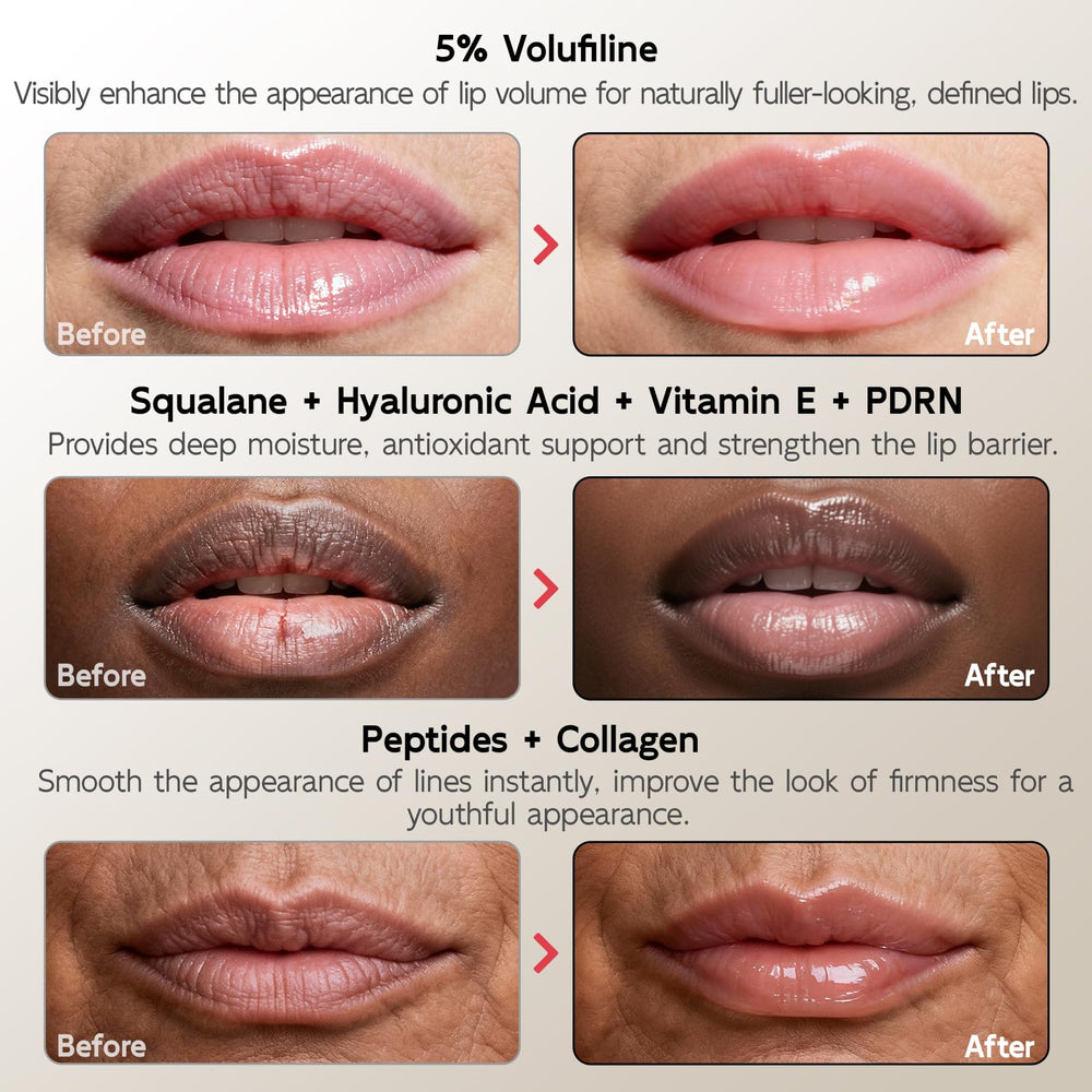 YouthVibe gloss swatch on skin showing hydrating shine.