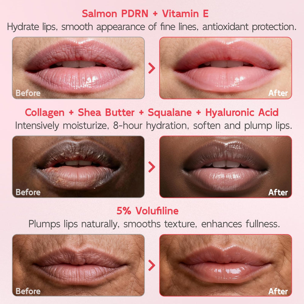 YouthVibe labios con volumen natural tras la mascarilla nocturna.