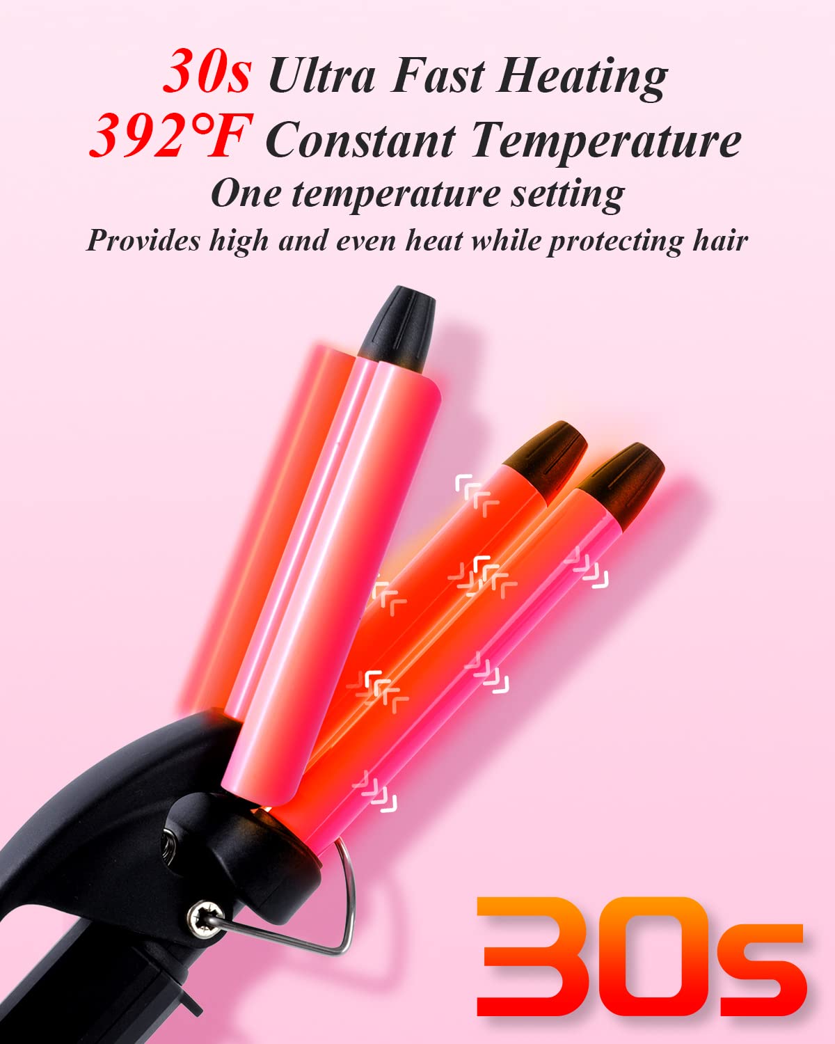 Youuish fast-heat up to 392°F in 30 seconds for quick styling.