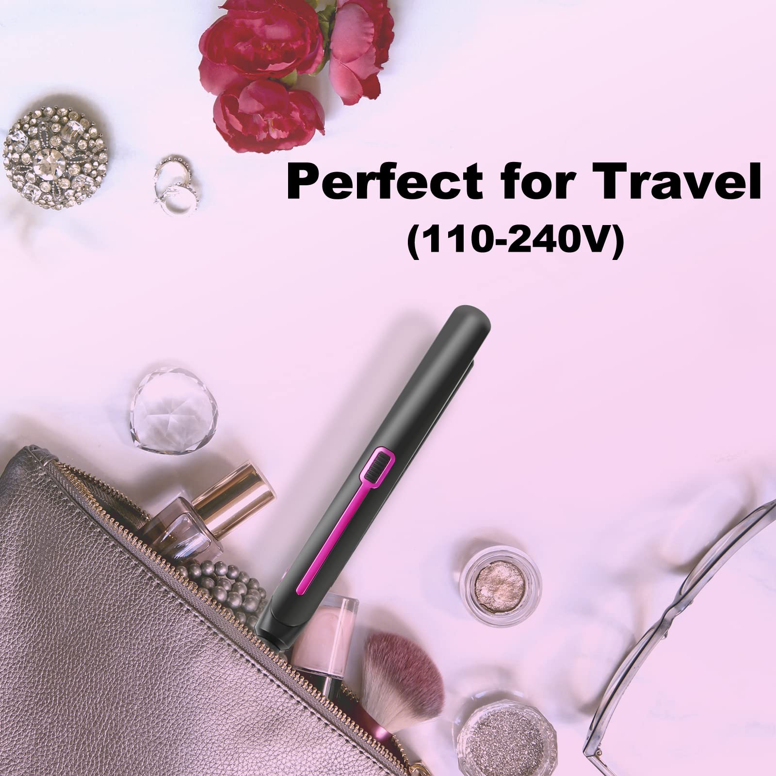 Youuish Mini Hair Straightener lightweight body for easy packing and on-the-go touchups.