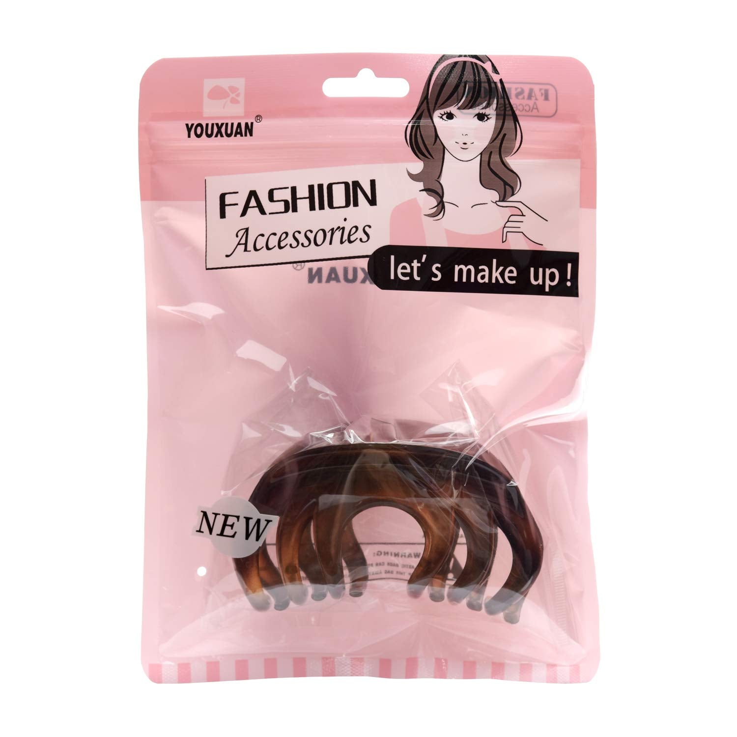 YOUXUAN black 4 inch hair clip close-up, lightweight comfort with reliable hold