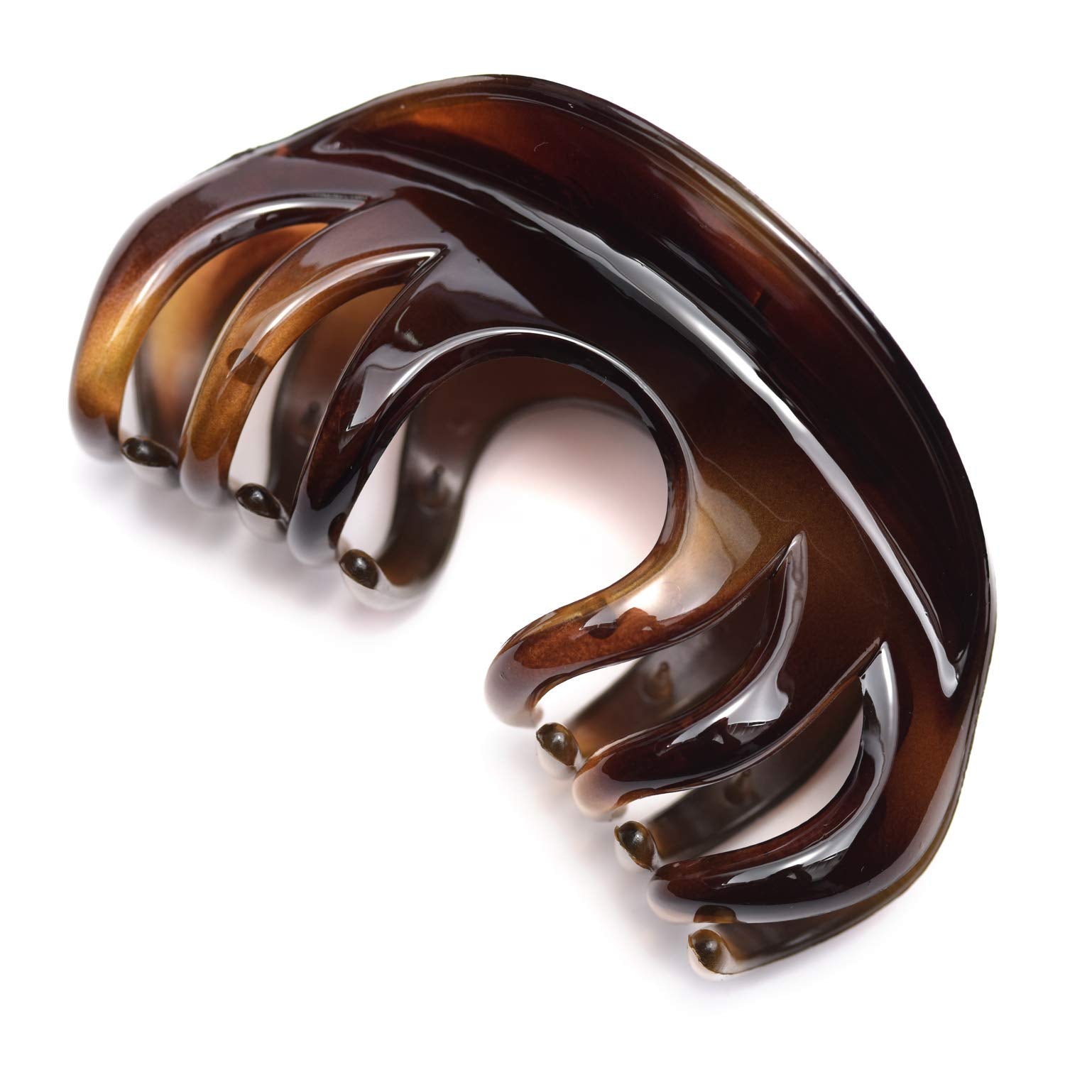 YOUXUAN coffee 4 inch hair clip close-up, secure grip for thick hair and daily styling