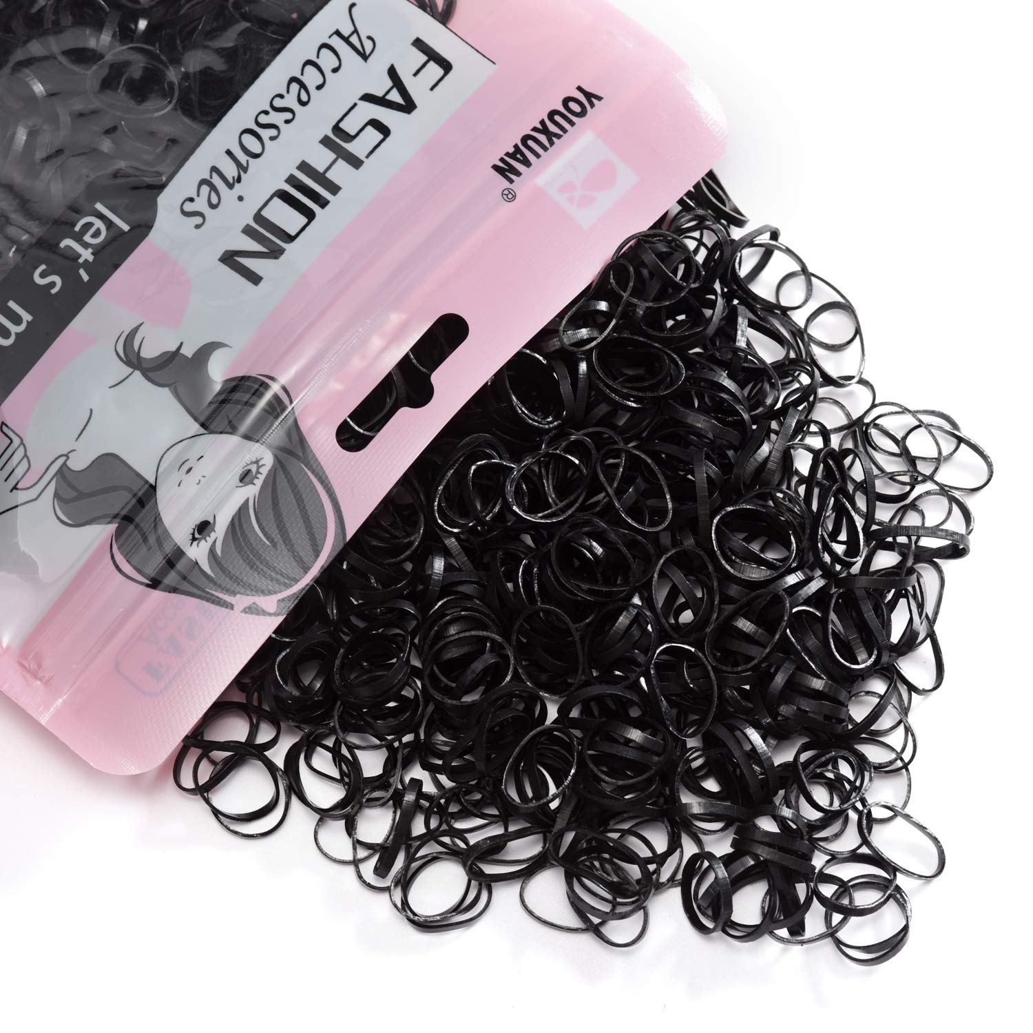 Youxuan elastic hair ties in bulk black provide secure, gentle hold.