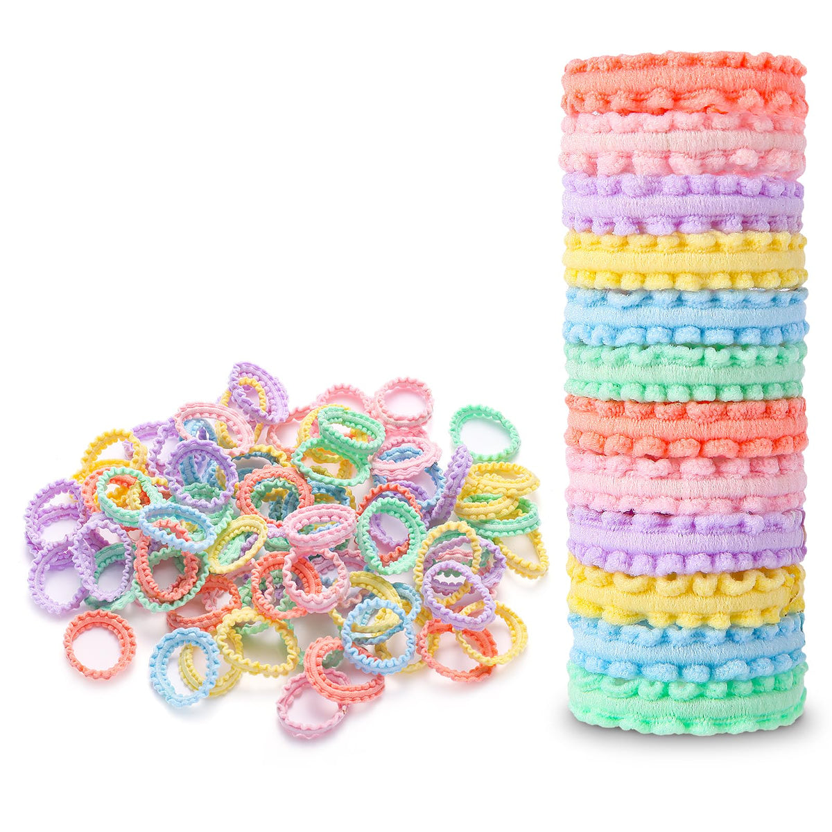 Gomas elásticas Youxuan pequeñas de 21 mm para peinados delicados sin dañar el cabello.