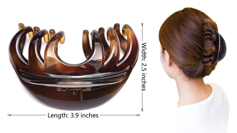 YOUXUAN grey 4 inch hair clip close-up, subtle style and all-day security