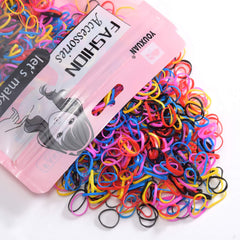 Youxuan Kids elastics in rainbow colors, gentle hold for all-day wear.