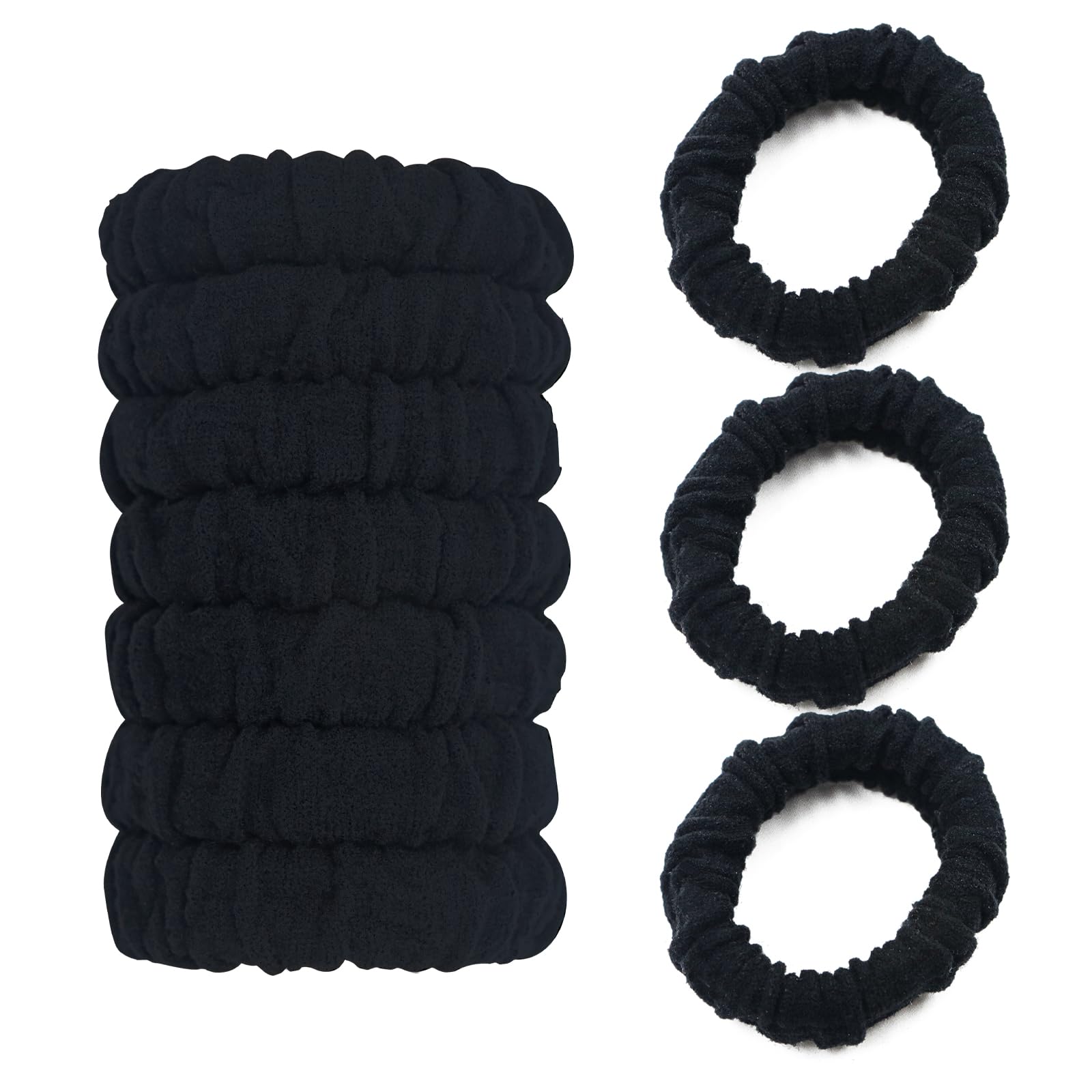 YOUXUAN no-damage hair ties black pack showing gentle grip