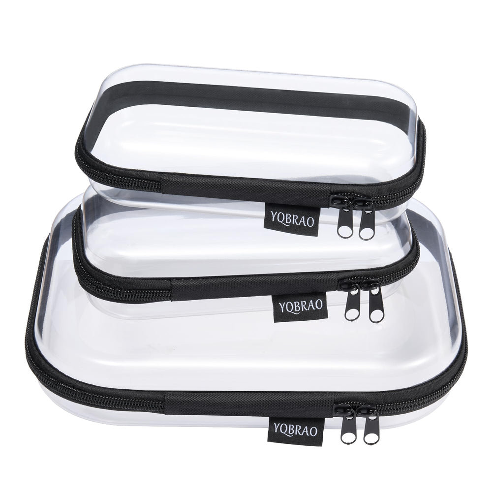 YQBRAO clear hard shell case front view for portable organization.