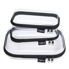 YQBRAO clear hard shell case front view for portable organization.