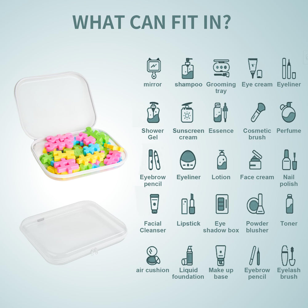 YQBRAO clear hard-shell case medium size fits bathroom essentials.