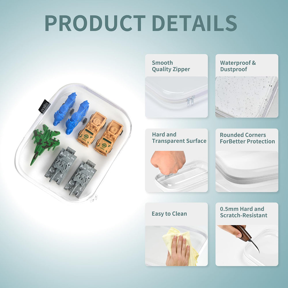 YQBRAO clear hard-shell case small size ideal for cosmetics.