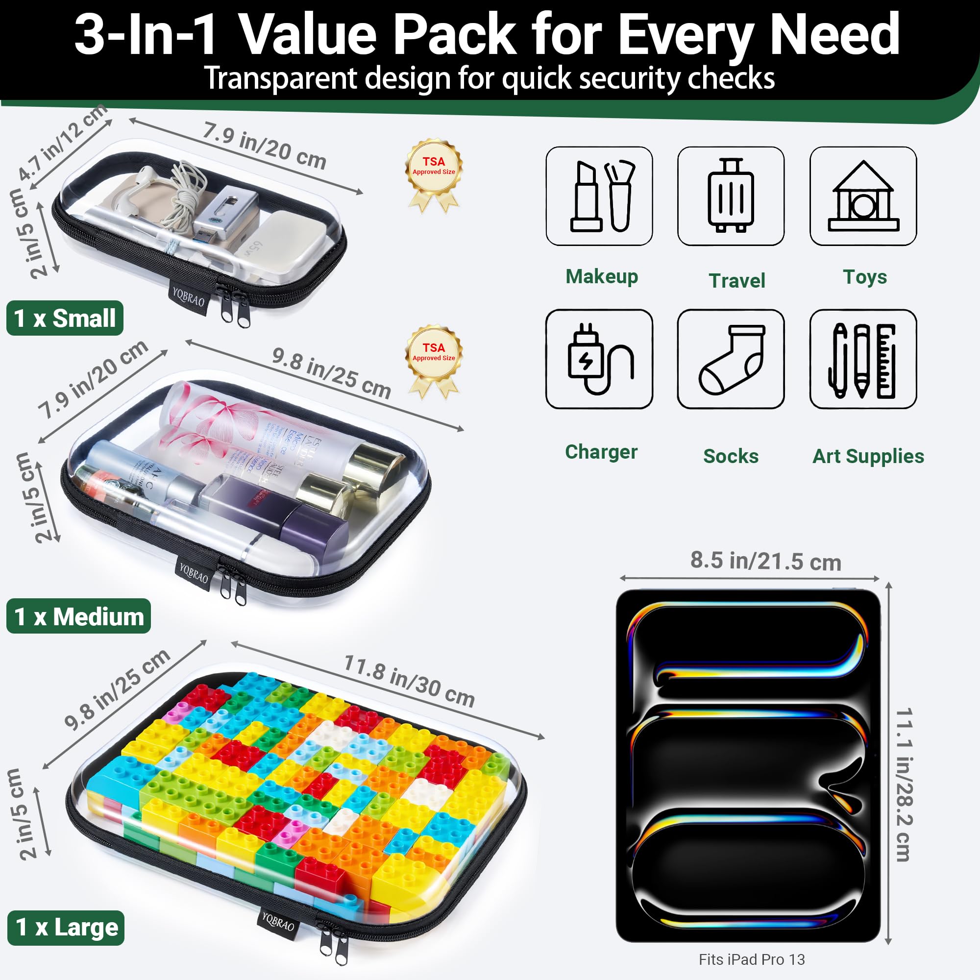 YQBRAO BPA-free plastic keeps items safe in drawers or travel.