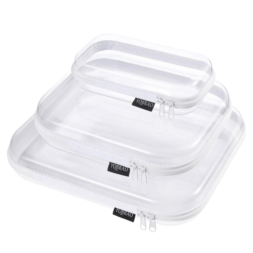YQBRAO hard-shell clear case for travel organization and quick access.