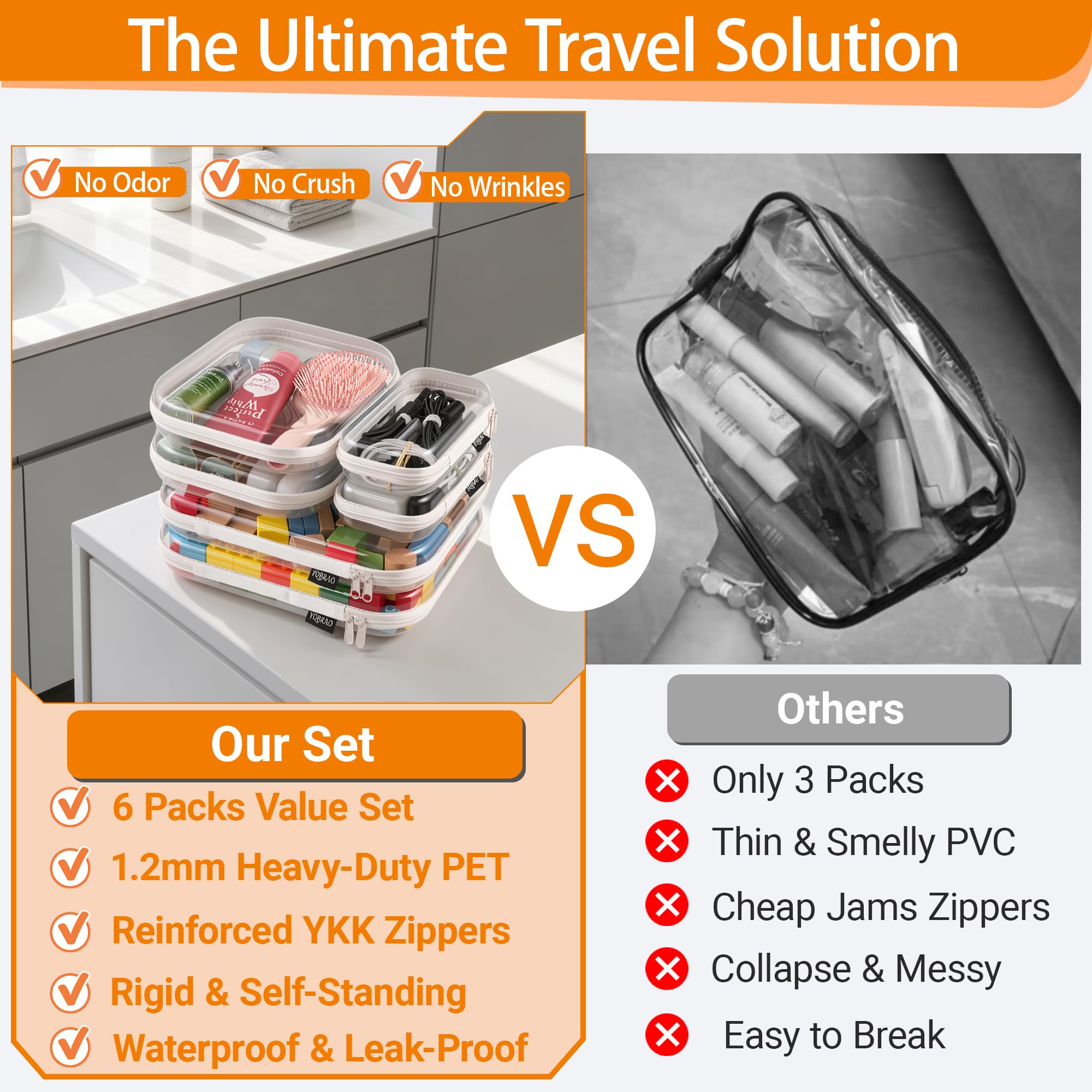 YQBRAO small clear hard-shell case close-up for compact storage and protection
