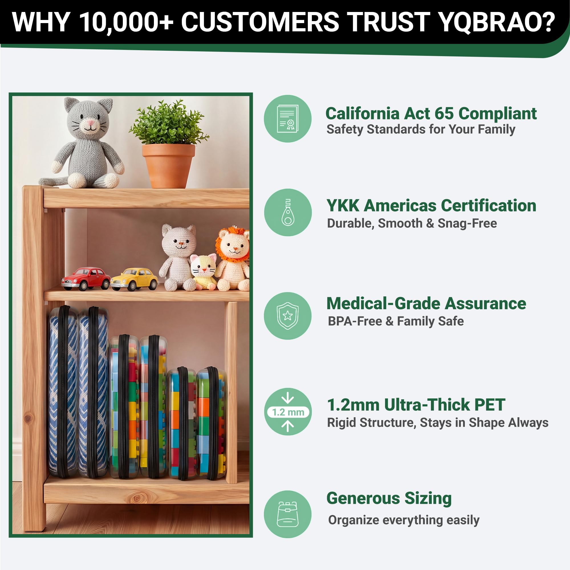 YQBRAO clear case is ideal for toy storage and quick finds.