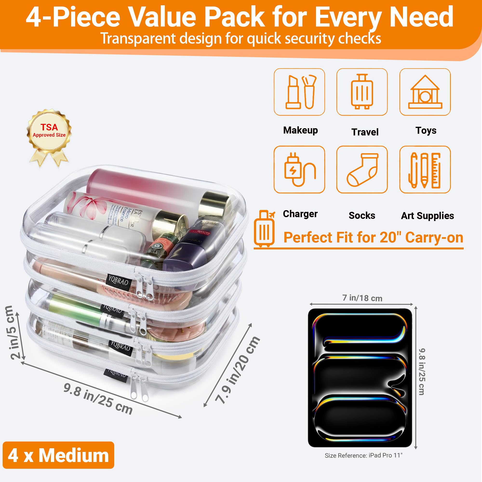 YQBRAO transparent organizer placed inside a drawer for easy finding