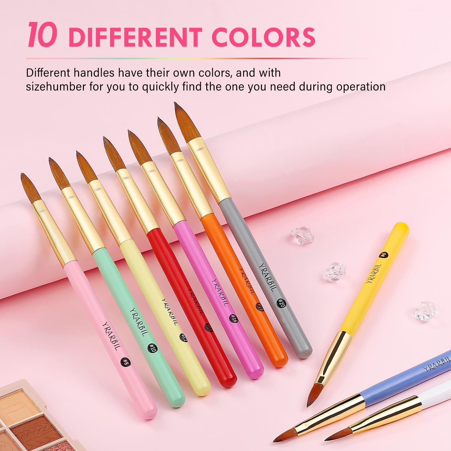 Yrarbil 3A+ nylon bristles deliver smooth, precise application.