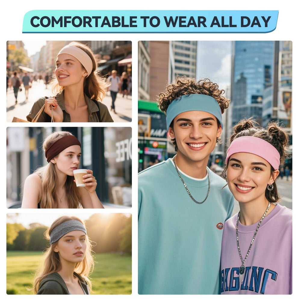 Set de diademas para maquillaje y deporte, con colores variados.