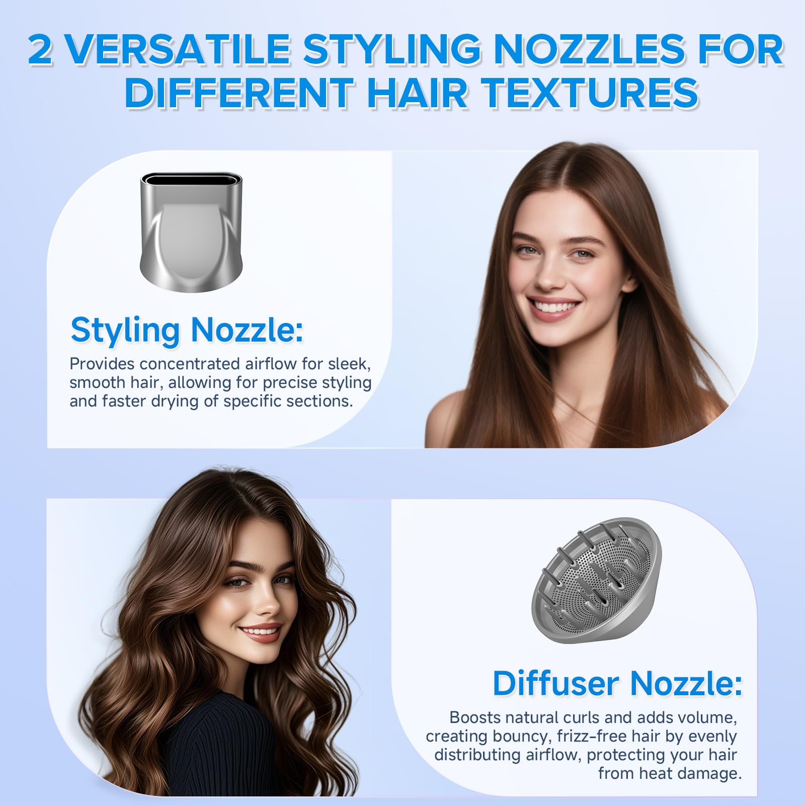 YSATERY cool shot and LED heat settings for precise styling control