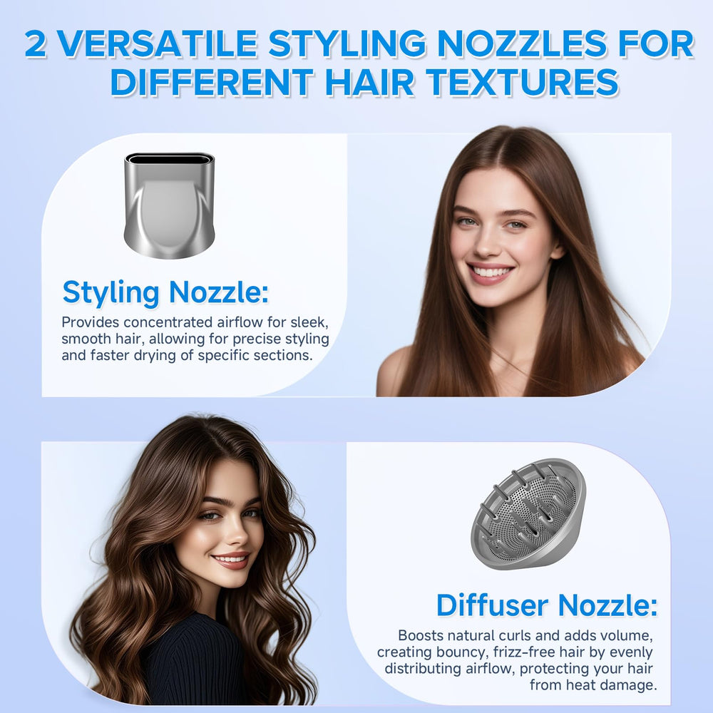YSATERY cool shot and LED heat settings for precise styling control