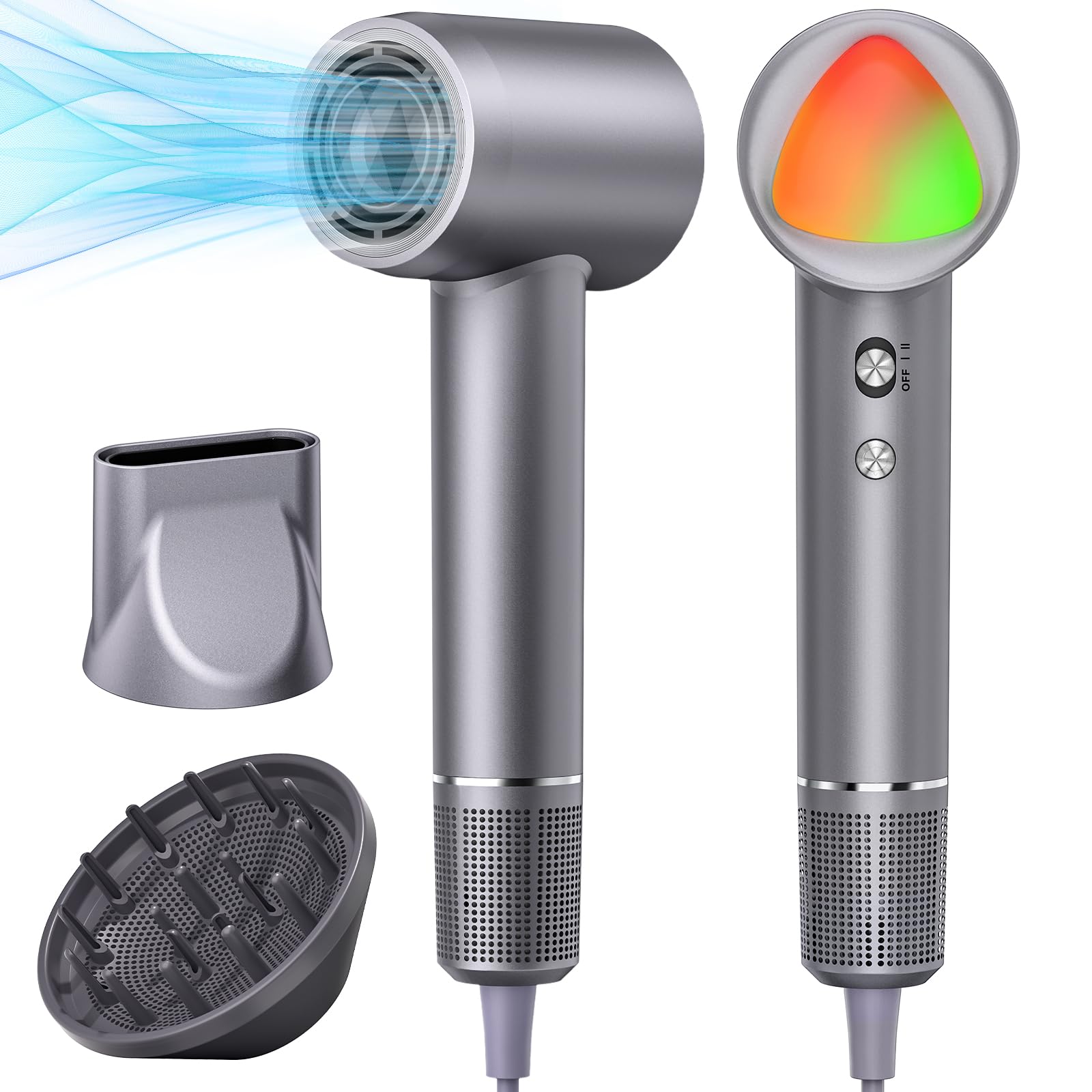 YSATERY Hair Dryer Pro in action with a high-speed motor for fast drying