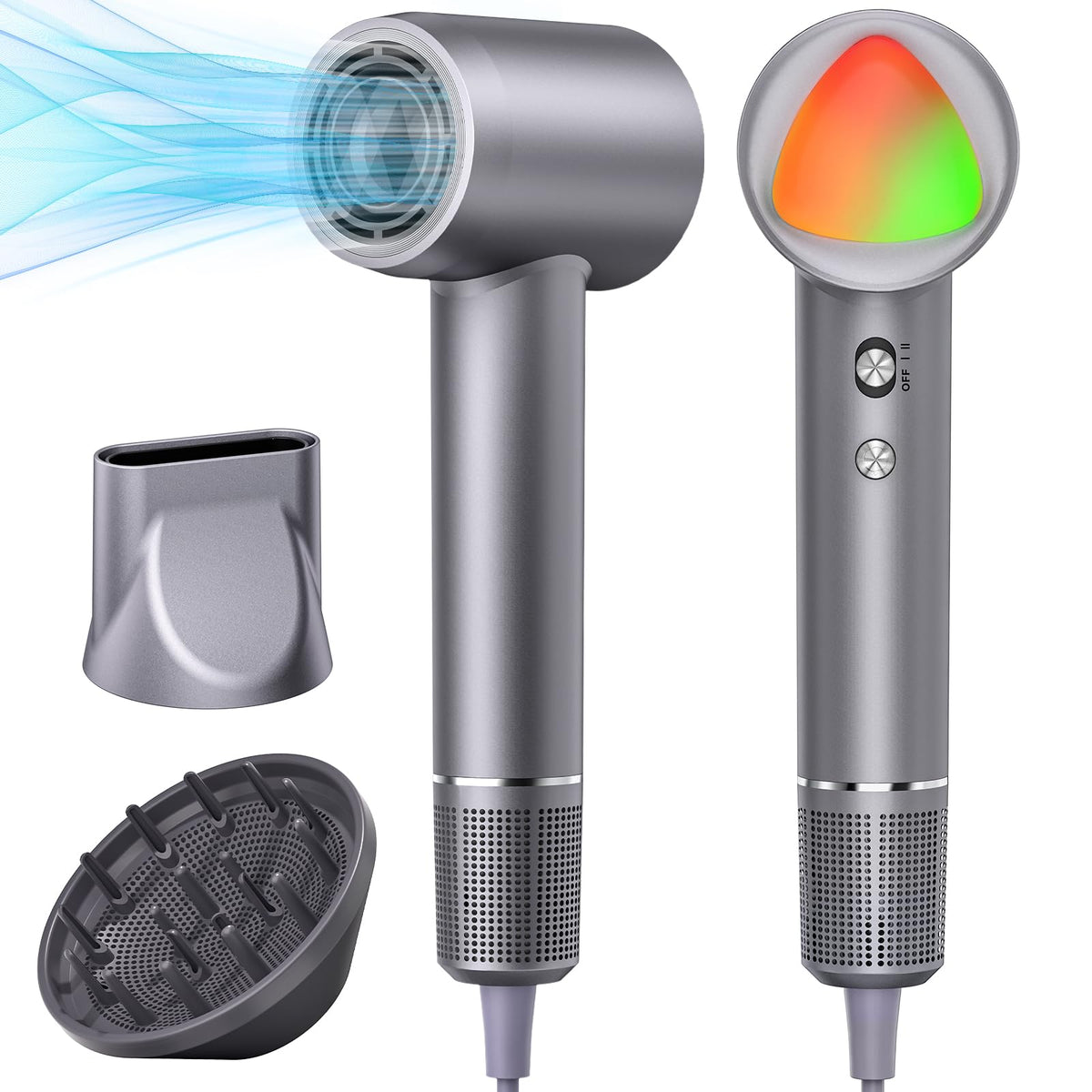 YSATERY Hair Dryer Pro in action with a high-speed motor for fast drying