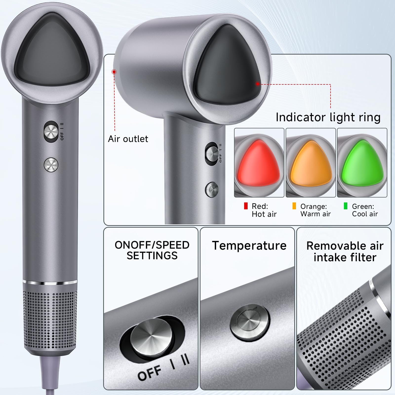 YSATERY Hair Dryer Pro compact design ready for travel
