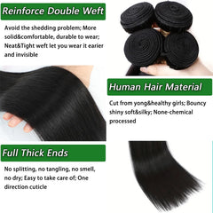 Ysivonu 12A straight 20-inch bundle with natural shine for fuller looks.