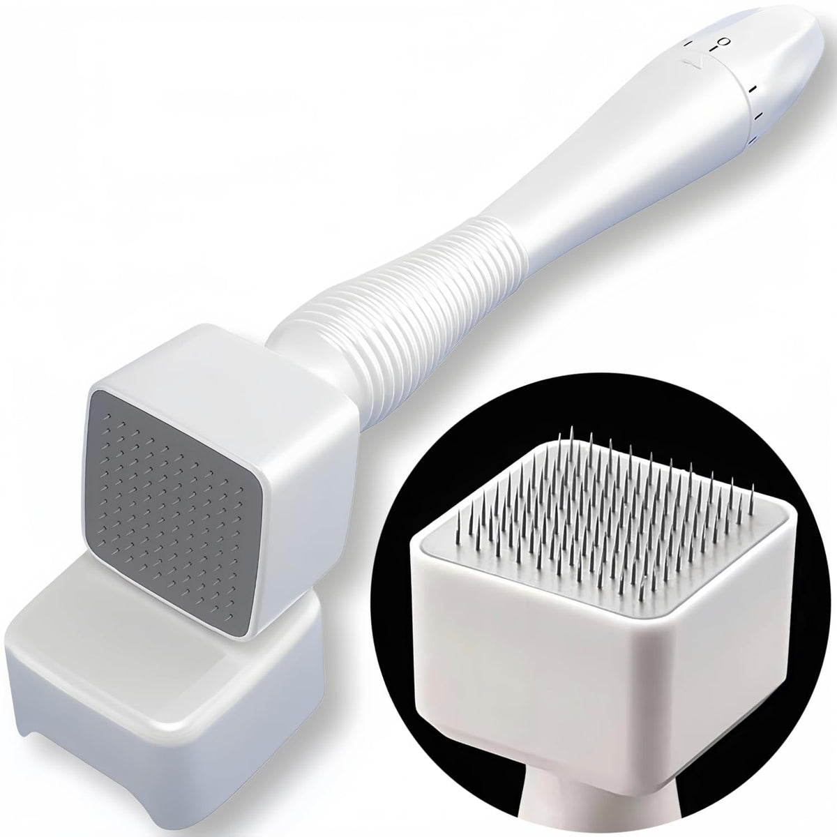 Ysrisny Derma Stamp face close-up for at-home micro-exfoliation and glow.