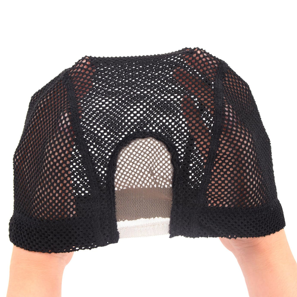 YTBYT U-Part wig cap fabric close-up shows nylon-spandex blend.