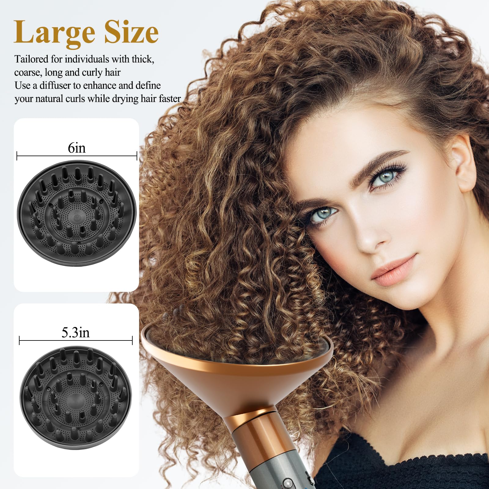 YTCHYYSK gold diffuser attachment adds a stylish upgrade for salon-like styling with the Airwrap.