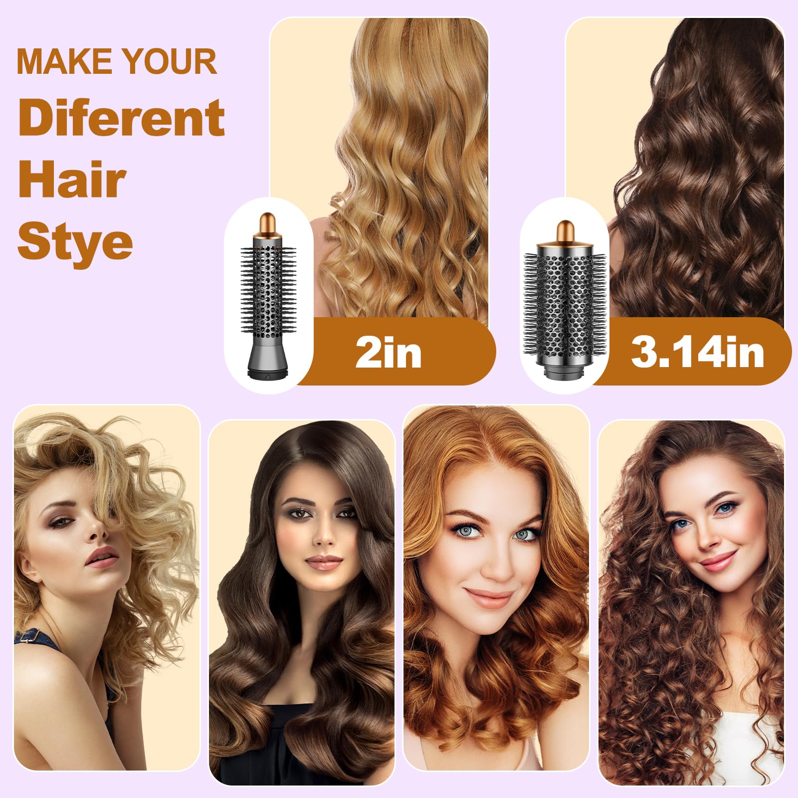 YTCHYYSK round brush creates defined, frizz-minimized curls.